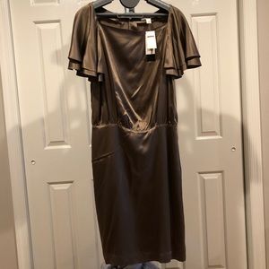 NWT Banana Republic Bronze Satin Cocktail Dress
